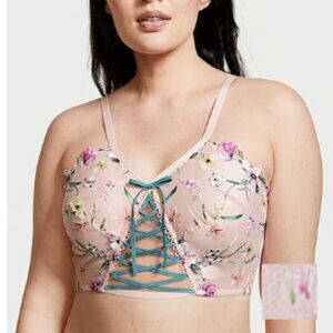 NWT Victorias Secret Dream Angels Floral Embroidered Lace-Up Corset Top - S